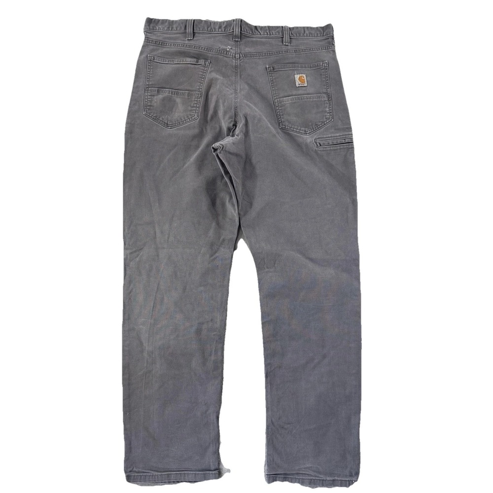 Carhartt Carpenter Pants Mens 37x31 Gray Canvas Relaxed Fit Workwear Utility